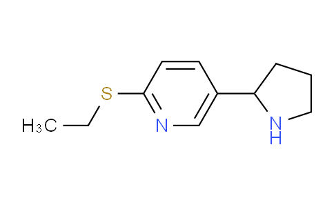 CAS No. 1352503-83-3, 2-(Ethylthio)-5-(pyrrolidin-2-yl)pyridine