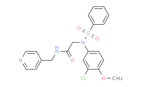 CAS No. 695174-96-0, 2-(N-(3-Chloro-4-methoxyphenyl)phenylsulfonamido)-N-(pyridin-4-ylmethyl)acetamide