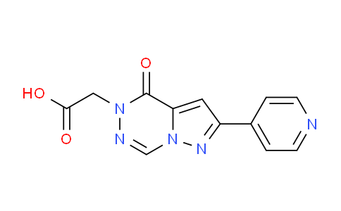 CAS No. 1707372-64-2, 2-(Oxo-8-(pyridin-4-yl)pyrazolo[1,5-d][1,2,4]triazin-1-yl)acetic acid