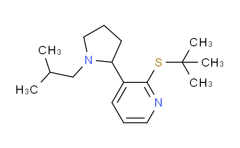 CAS No. 1352497-08-5, 2-(tert-Butylthio)-3-(1-isobutylpyrrolidin-2-yl)pyridine