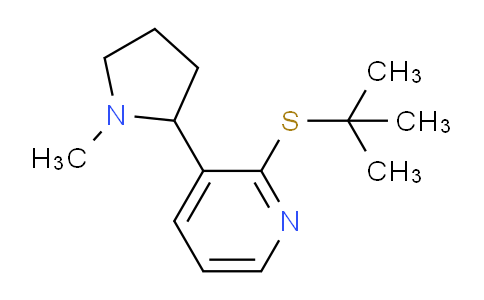 CAS No. 1352493-76-5, 2-(tert-Butylthio)-3-(1-methylpyrrolidin-2-yl)pyridine