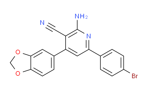 CAS No. 331981-33-0, 2-Amino-4-(benzo[d][1,3]dioxol-5-yl)-6-(4-bromophenyl)nicotinonitrile