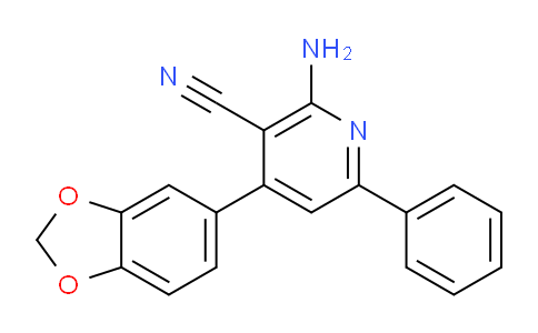 CAS No. 331981-12-5, 2-Amino-4-(benzo[d][1,3]dioxol-5-yl)-6-phenylnicotinonitrile