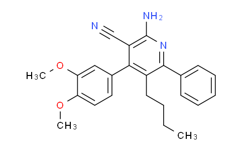 CAS No. 331980-19-9, 2-Amino-5-butyl-4-(3,4-dimethoxyphenyl)-6-phenylnicotinonitrile