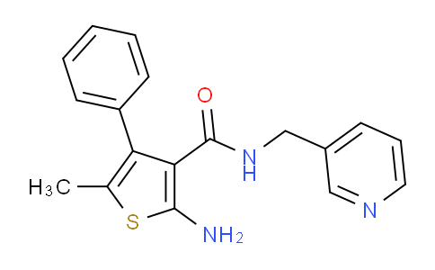 CAS No. 522596-57-2, 2-Amino-5-methyl-4-phenyl-N-(pyridin-3-ylmethyl)thiophene-3-carboxamide
