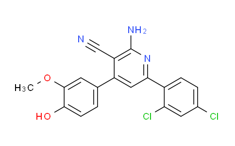 CAS No. 331980-00-8, 2-Amino-6-(2,4-dichlorophenyl)-4-(4-hydroxy-3-methoxyphenyl)nicotinonitrile