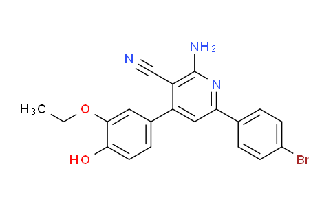 CAS No. 333341-54-1, 2-Amino-6-(4-bromophenyl)-4-(3-ethoxy-4-hydroxyphenyl)nicotinonitrile