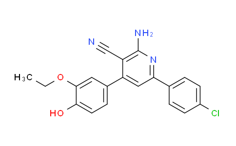 CAS No. 332127-22-7, 2-Amino-6-(4-chlorophenyl)-4-(3-ethoxy-4-hydroxyphenyl)nicotinonitrile