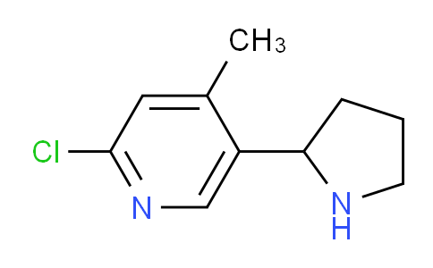 CAS No. 1270429-41-8, 2-Chloro-4-methyl-5-(pyrrolidin-2-yl)pyridine