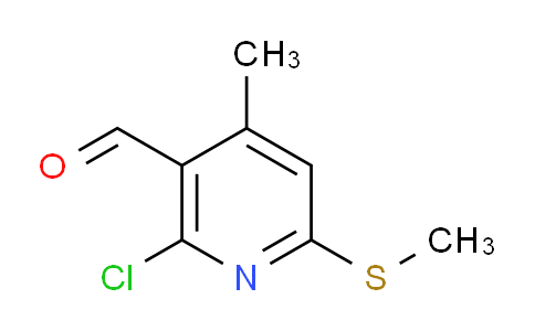 CAS No. 1208989-44-9, 2-Chloro-4-methyl-6-(methylthio)nicotinaldehyde