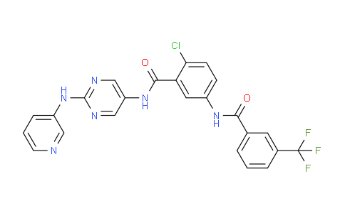 CAS No. 1001340-84-6, 2-Chloro-N-(2-(pyridin-3-ylamino)pyrimidin-5-yl)-5-(3-(trifluoromethyl)benzamido)benzamide