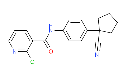 CAS No. 1158560-99-6, 2-Chloro-N-(4-(1-cyanocyclopentyl)phenyl)nicotinamide