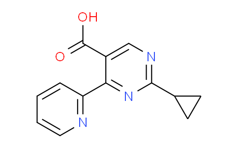 CAS No. 1708268-66-9, 2-Cyclopropyl-4-(pyridin-2-yl)pyrimidine-5-carboxylic acid