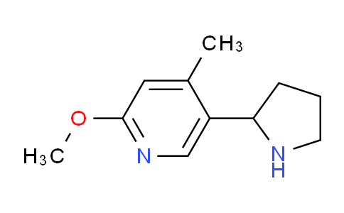 CAS No. 1270418-41-1, 2-Methoxy-4-methyl-5-(pyrrolidin-2-yl)pyridine