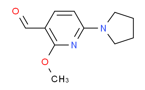 CAS No. 1228666-11-2, 2-Methoxy-6-(pyrrolidin-1-yl)nicotinaldehyde