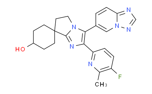 CAS No. 943514-58-7, 3'-([1,2,4]Triazolo[1,5-a]pyridin-6-yl)-2'-(5-fluoro-6-methylpyridin-2-yl)-5',6'-dihydrospiro[cyclohexane-1,7'-pyrrolo[1,2-a]imidazol]-4-ol