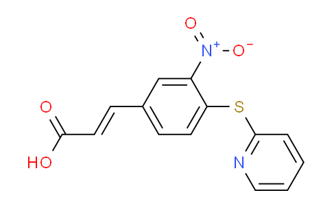 CAS No. 175278-56-5, 3-(3-Nitro-4-(pyridin-2-ylthio)phenyl)acrylic acid