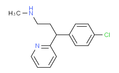 CAS No. 20619-12-9, 3-(4-Chlorophenyl)-N-methyl-3-(pyridin-2-yl)propan-1-amine
