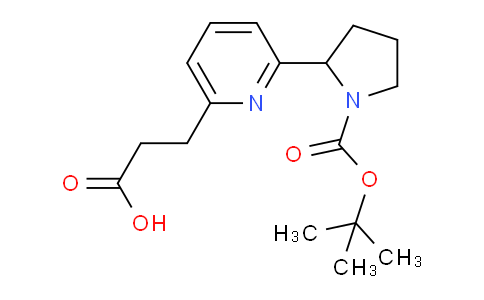 CAS No. 1361114-82-0, 3-(6-(1-(tert-Butoxycarbonyl)pyrrolidin-2-yl)pyridin-2-yl)propanoic acid