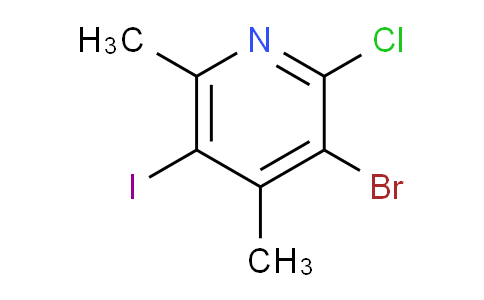 CAS No. 1823885-22-8, 3-Bromo-2-chloro-5-iodo-4,6-dimethylpyridine
