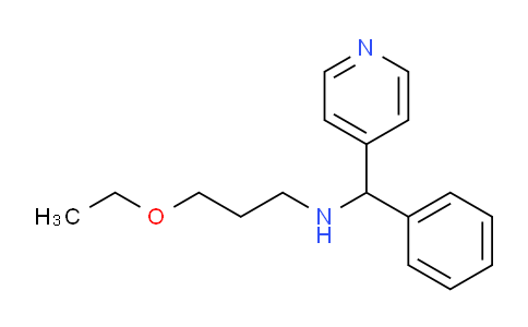 CAS No. 876709-26-1, 3-Ethoxy-N-(phenyl(pyridin-4-yl)methyl)propan-1-amine