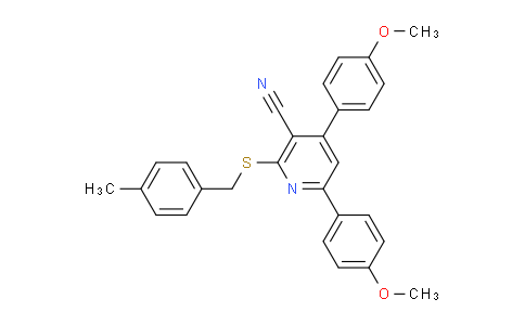 CAS No. 332114-66-6, 4,6-Bis(4-methoxyphenyl)-2-((4-methylbenzyl)thio)nicotinonitrile