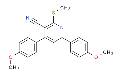 CAS No. 312757-89-4, 4,6-Bis(4-methoxyphenyl)-2-(methylthio)nicotinonitrile