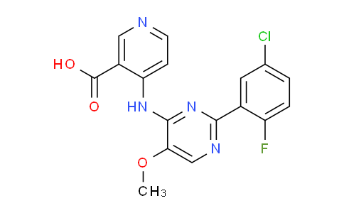 CAS No. 674793-52-3, 4-((2-(5-Chloro-2-fluorophenyl)-5-methoxypyrimidin-4-yl)amino)nicotinic acid