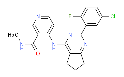 CAS No. 773138-82-2, 4-((2-(5-Chloro-2-fluorophenyl)-6,7-dihydro-5H-cyclopenta[d]pyrimidin-4-yl)amino)-N-methylnicotinamide