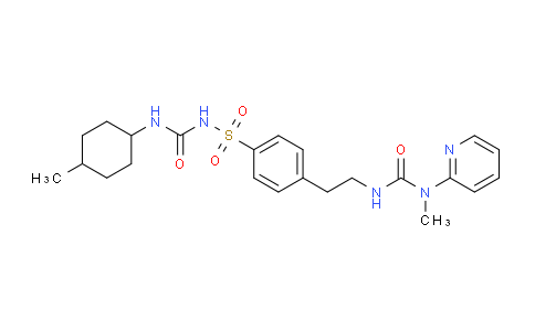 CAS No. 74680-07-2, 4-(2-(3-Methyl-3-(pyridin-2-yl)ureido)ethyl)-N-((4-methylcyclohexyl)carbamoyl)benzenesulfonamide