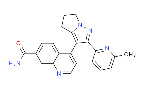 CAS No. 476477-15-3, 4-(2-(6-Methylpyridin-2-yl)-5,6-dihydro-4H-pyrrolo[1,2-b]pyrazol-3-yl)quinoline-7-carboxamide