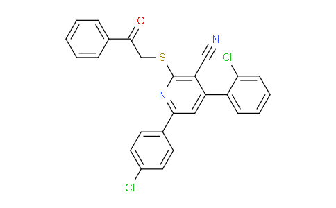 CAS No. 332372-44-8, 4-(2-Chlorophenyl)-6-(4-chlorophenyl)-2-((2-oxo-2-phenylethyl)thio)nicotinonitrile
