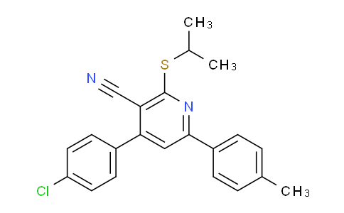 CAS No. 444154-03-4, 4-(4-Chlorophenyl)-2-(isopropylthio)-6-(p-tolyl)nicotinonitrile