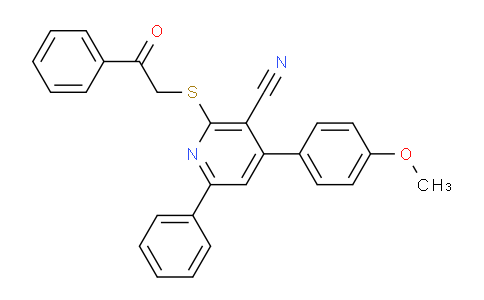 CAS No. 189132-48-7, 4-(4-Methoxyphenyl)-2-((2-oxo-2-phenylethyl)thio)-6-phenylnicotinonitrile