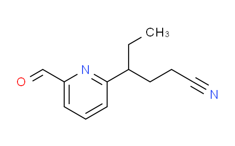 CAS No. 1956379-39-7, 4-(6-Formylpyridin-2-yl)hexanenitrile