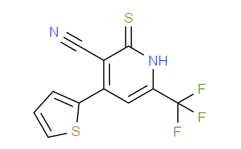 CAS No. 329056-11-3, 4-(Thiophen-2-yl)-2-thioxo-6-(trifluoromethyl)-1,2-dihydropyridine-3-carbonitrile