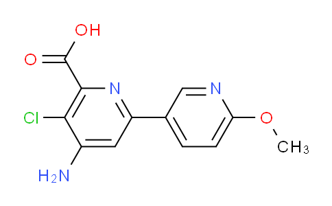 CAS No. 496852-31-4, 4-Amino-5-chloro-6'-methoxy-[2,3'-bipyridine]-6-carboxylic acid