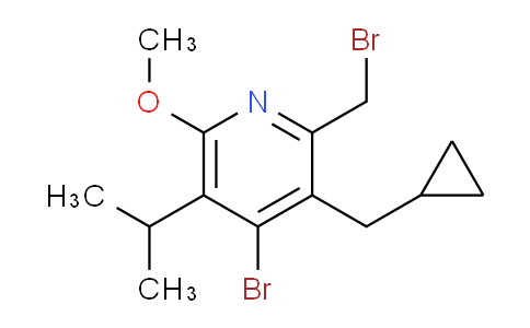 CAS No. 1205515-18-9, 4-Bromo-2-(bromomethyl)-3-(cyclopropylmethyl)-5-isopropyl-6-methoxypyridine
