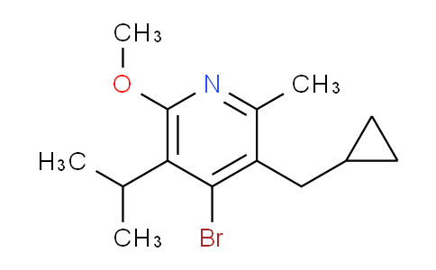 CAS No. 1205514-00-6, 4-Bromo-3-(cyclopropylmethyl)-5-isopropyl-6-methoxy-2-methylpyridine