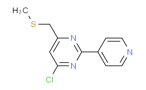 CAS No. 478031-37-7, 4-Chloro-6-((methylthio)methyl)-2-(pyridin-4-yl)pyrimidine