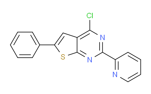 CAS No. 885460-37-7, 4-Chloro-6-phenyl-2-(pyridin-2-yl)thieno[2,3-d]pyrimidine