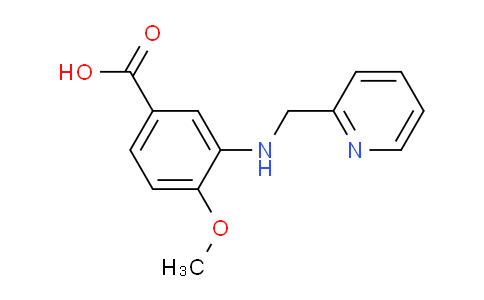 CAS No. 878714-50-2, 4-Methoxy-3-((pyridin-2-ylmethyl)amino)benzoic acid