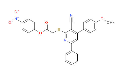 CAS No. 332053-67-5, 4-Nitrophenyl 2-((3-cyano-4-(4-methoxyphenyl)-6-phenylpyridin-2-yl)thio)acetate