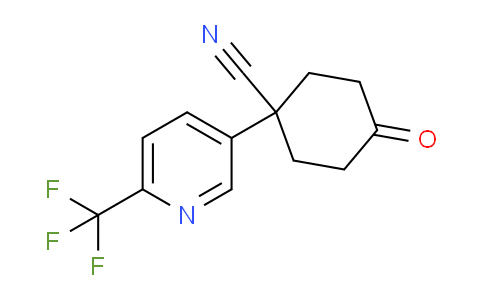 CAS No. 1600498-51-8, 4-Oxo-1-(6-(trifluoromethyl)pyridin-3-yl)cyclohexanecarbonitrile