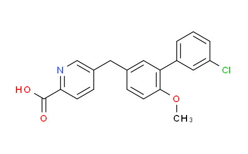 CAS No. 1155877-32-9, 5-((3'-Chloro-6-methoxy-[1,1'-biphenyl]-3-yl)methyl)picolinic acid