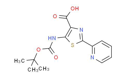 CAS No. 1270034-32-6, 5-((tert-Butoxycarbonyl)amino)-2-(pyridin-2-yl)thiazole-4-carboxylic acid