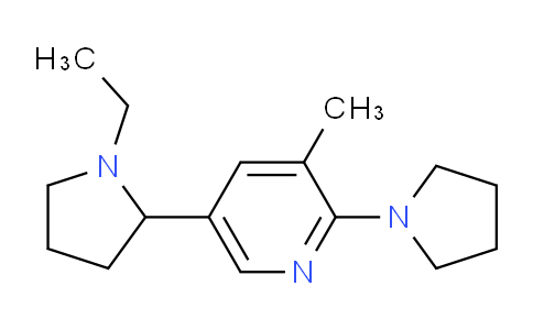 CAS No. 1352506-50-3, 5-(1-Ethylpyrrolidin-2-yl)-3-methyl-2-(pyrrolidin-1-yl)pyridine