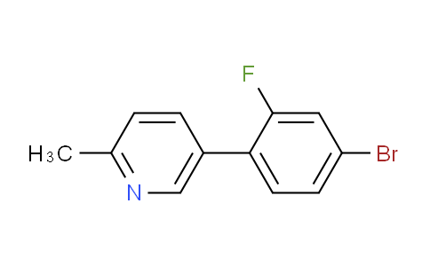 CAS No. 1187163-44-5, 5-(4-Bromo-2-fluorophenyl)-2-methylpyridine