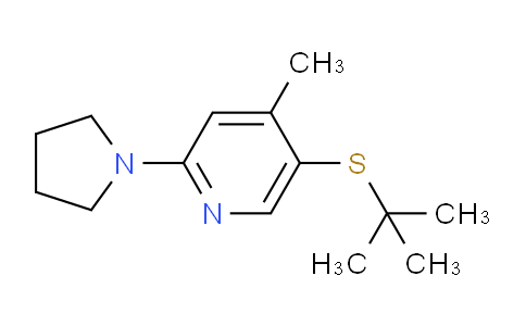 CAS No. 1355231-74-1, 5-(tert-Butylthio)-4-methyl-2-(pyrrolidin-1-yl)pyridine