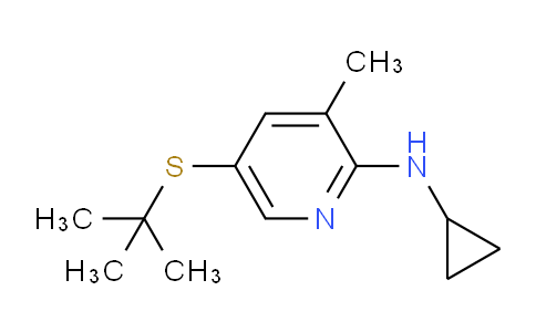 CAS No. 1355220-11-9, 5-(tert-Butylthio)-N-cyclopropyl-3-methylpyridin-2-amine
